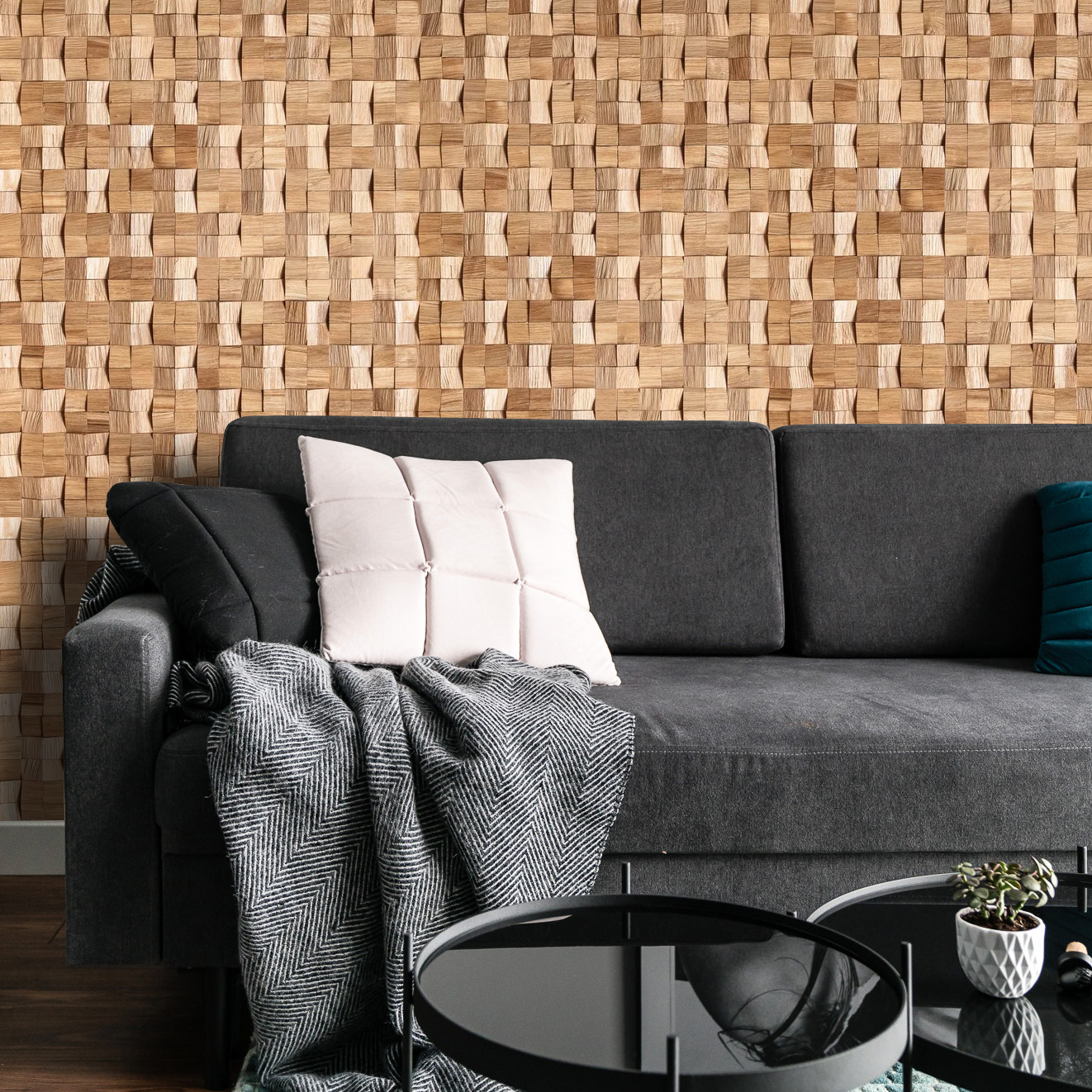 Стеновая панель Tarsi/Тарси Домчик Натур 300х300 мм  Дуб/колотый/брашированный